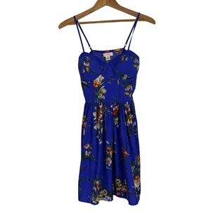 Band of Gypsies Bustier Mini Dress Size M Bohemian Festival Summer Blue Floral